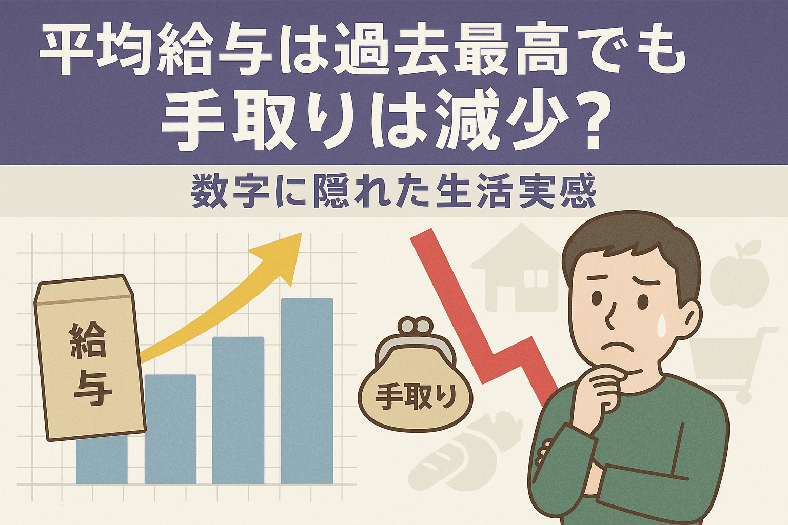 平均給与は過去最高でも手取りは減少？数字に隠れた生活実感